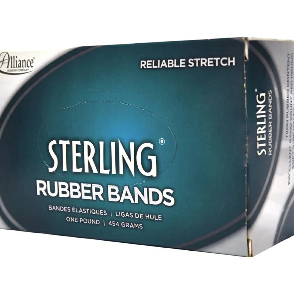 Alliance Rubber 24625 Sterling Rubber Bands, Size #62, 2 1/2" x 1/4", Natural Crepe, Approximately 600 Bands