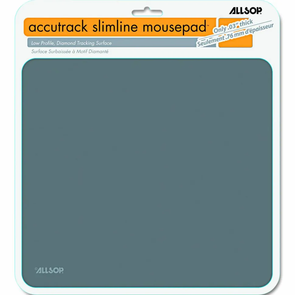 Allsop Accutrack Slimline Mouse Pad, 0.16"H x 8"W x 8.5"D, Graphite
