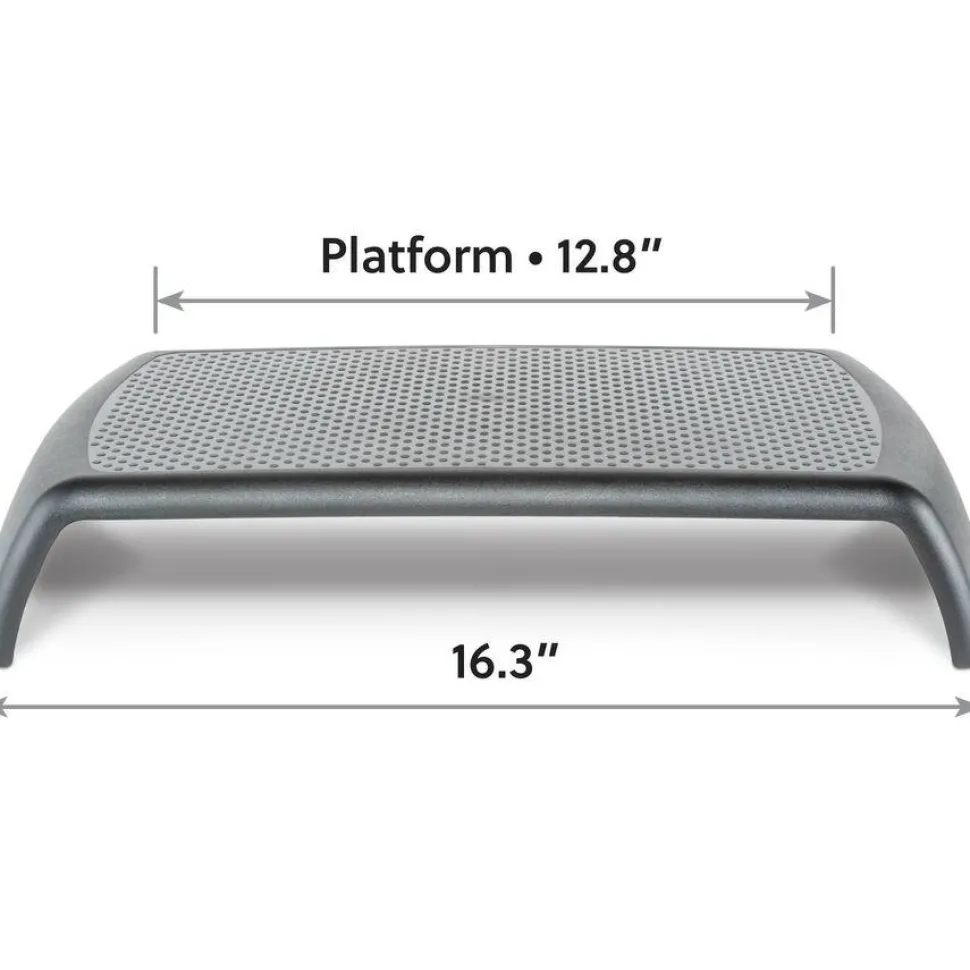 Allsop Ergo Riser Monitor Stand, 16" x 9" x 2.75", Black, Supports 30 lbs