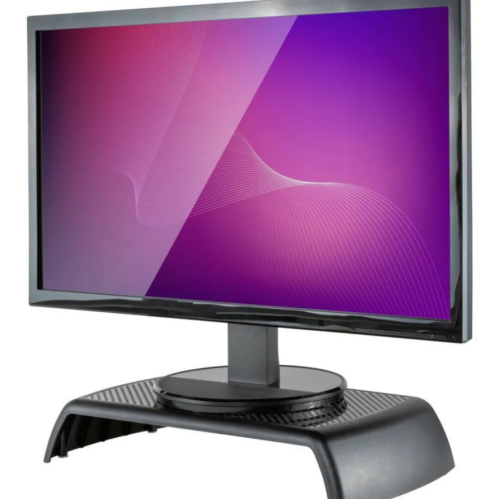 Allsop Ergo Riser Monitor Stand, 16" x 9" x 2.75", Black, Supports 30 lbs