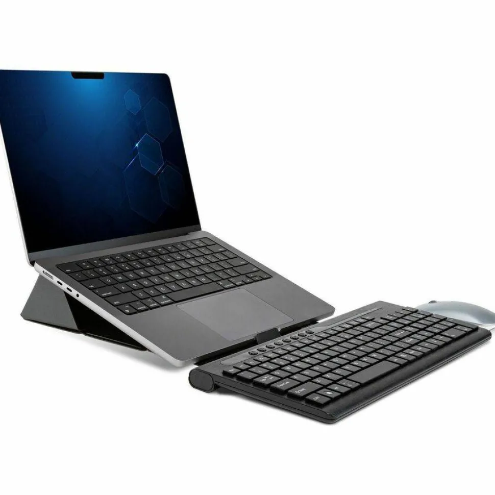 Allsop Foldio Laptop and Tablet Stand, +30 Tilt, 9.5" x 14.5" x 3", Black, Supports 7 lb