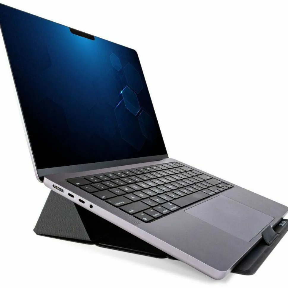 Allsop Foldio Laptop and Tablet Stand, +30 Tilt, 9.5" x 14.5" x 3", Black, Supports 7 lb