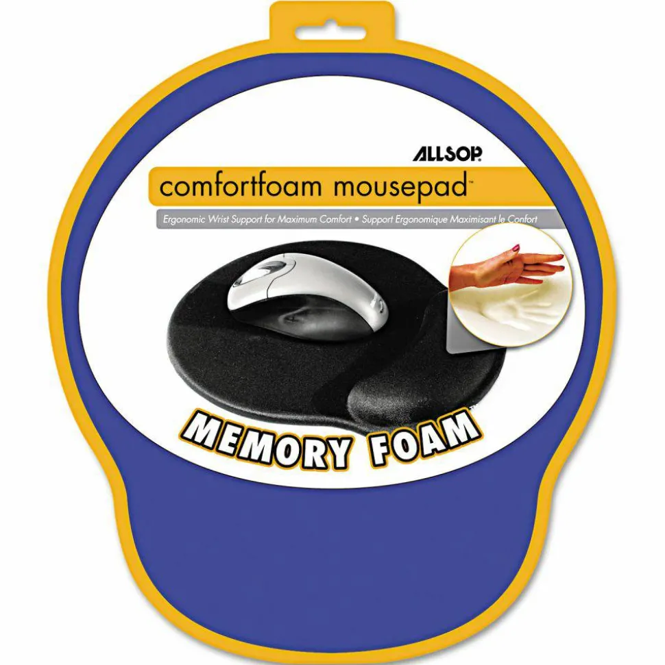Allsop Memory Foam Mouse Pad, 0.25"H x 9.75"W x 11.5"D, Blue