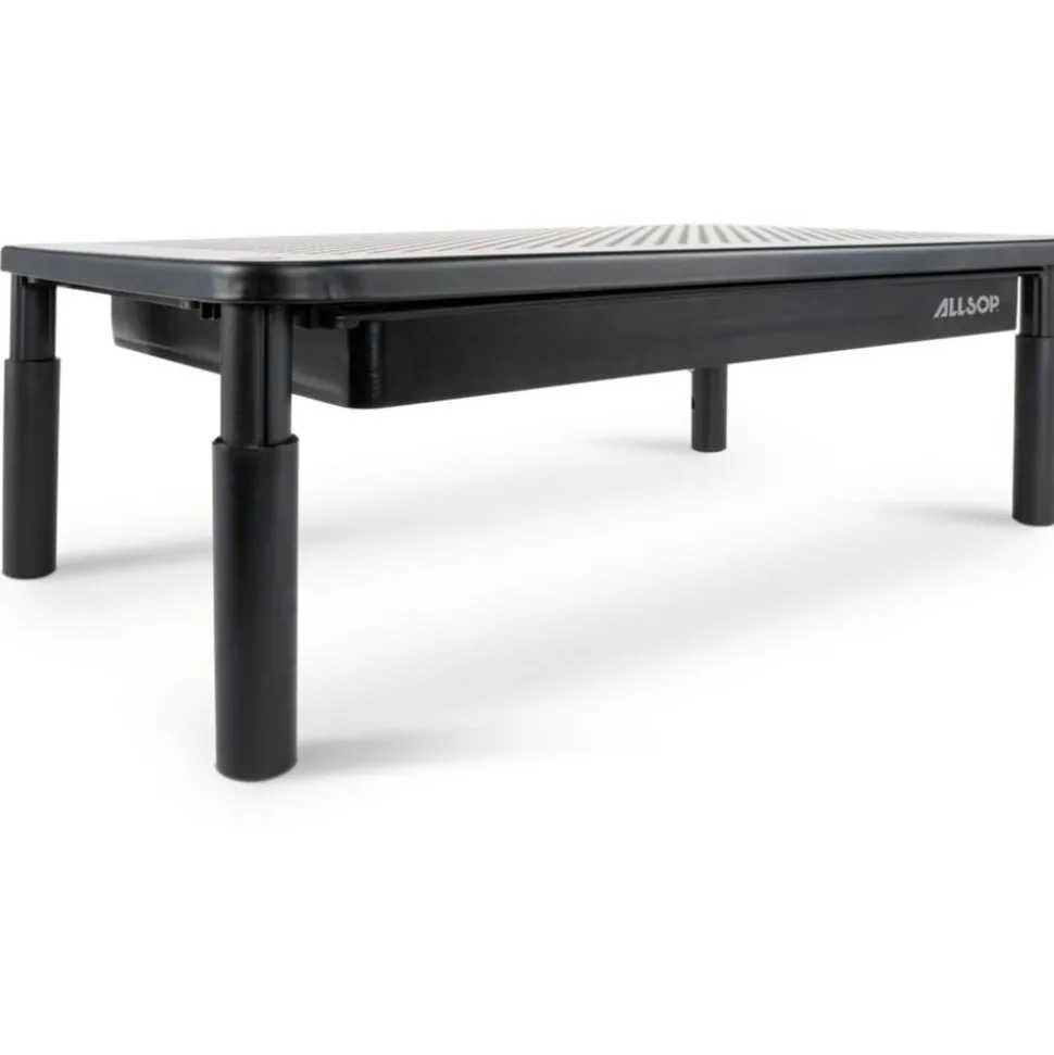 Allsop Metal Art Tri Level Stand, For 27" Monitors, 14.5" x 9.25" x 4.13" to 5.75", Black, Supports 30 lb