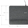 Allsop PowerTrack Plush Wireless Charging Mousepad, 11-13/16”L x 11-5/8”W x 1-7/8”D, Gray, ASP32304