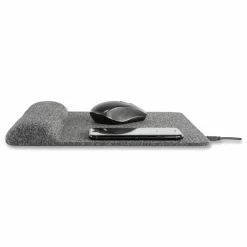 Allsop PowerTrack Plush Wireless Charging Mousepad, 11-13/16”L x 11-5/8”W x 1-7/8”D, Gray, ASP32304