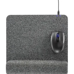 Allsop PowerTrack Plush Wireless Charging Mousepad, 11-13/16”L x 11-5/8”W x 1-7/8”D, Gray, ASP32304