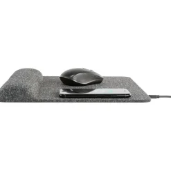 Allsop PowerTrack Plush Wireless Charging Mousepad, 11-13/16”L x 11-5/8”W x 1-7/8”D, Gray, ASP32304