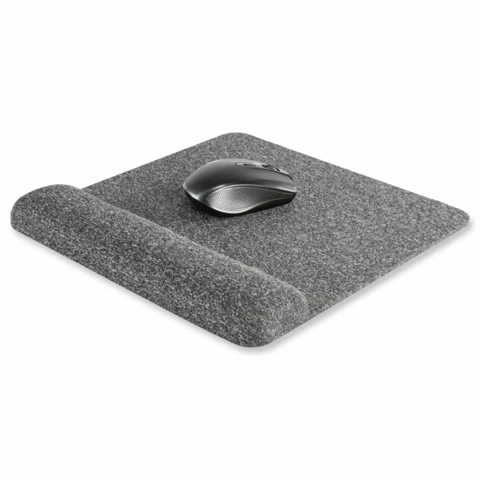Allsop Premium Plush Memory Foam Wrist Rest, Mousepad, 1-7/8"H x 11-5/8"W x 11-13/16"D, Gray