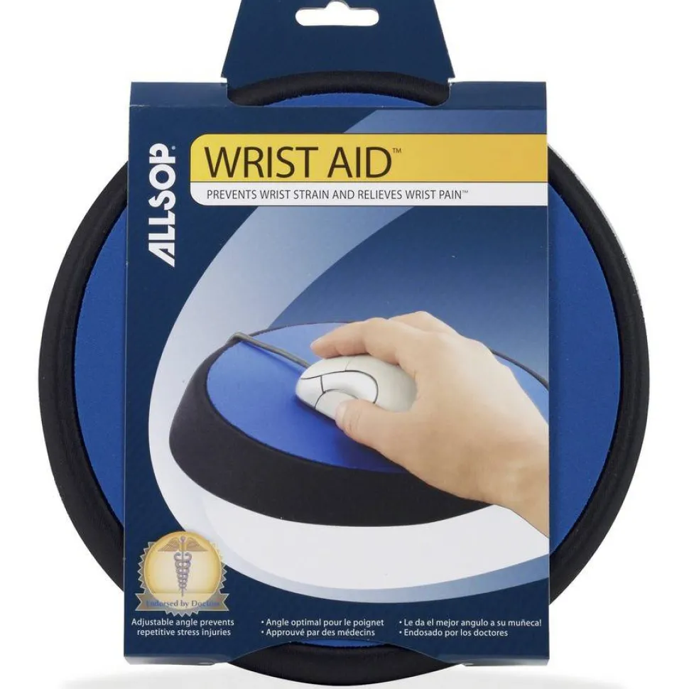 Allsop Wrist Aid Circular Mouse Pad, Blue