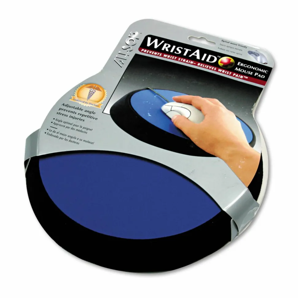 Allsop Wrist Aid Circular Mouse Pad, Blue