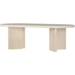 Alma 48" Wide Oval Coffee Table in Alder White