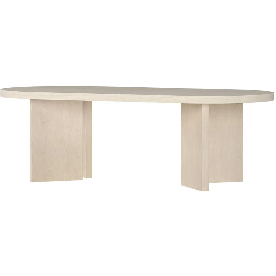 Alma 48" Wide Oval Coffee Table in Alder White