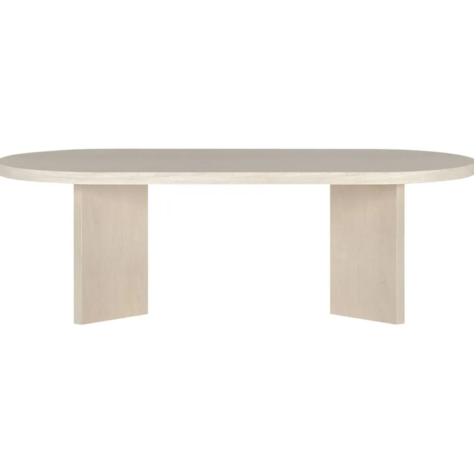 Alma 48" Wide Oval Coffee Table in Alder White