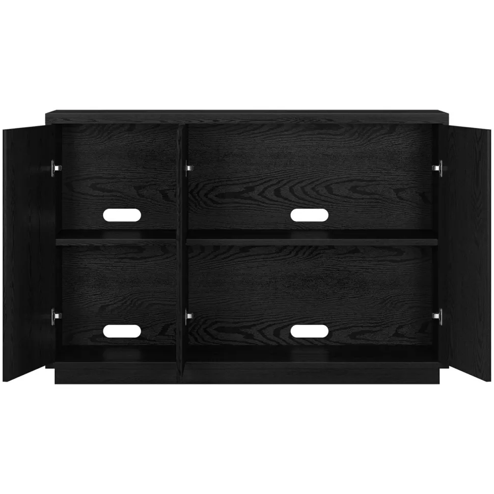 Alston 48" Wide Rectangular Buffet Table in Black Grain