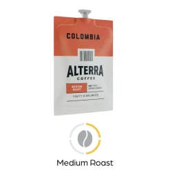 Alterra Roasters Colombia Coffee Freshpacks, Medium Roast, Each Freshpack Makes 1 Cup, 100 Packs/Carton