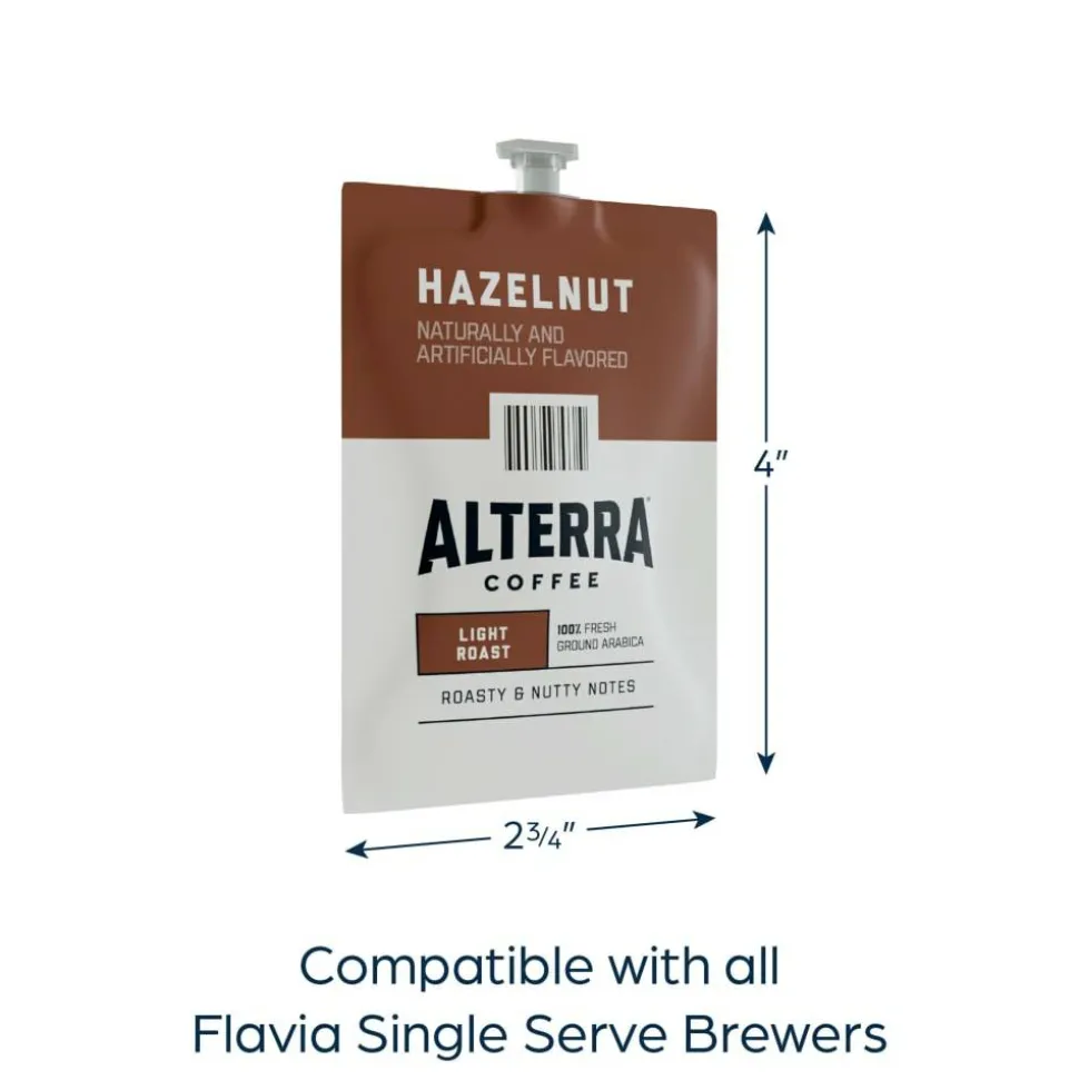Alterra Roasters Hazelnut Coffee Freshpacks, Medium Roast, Each Pack Makes 1 Cup, 100 Packs/Carton