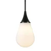 Ambrose 7.63" Wide Pendant with Glass Shade in Blackened Bronze/White Milk