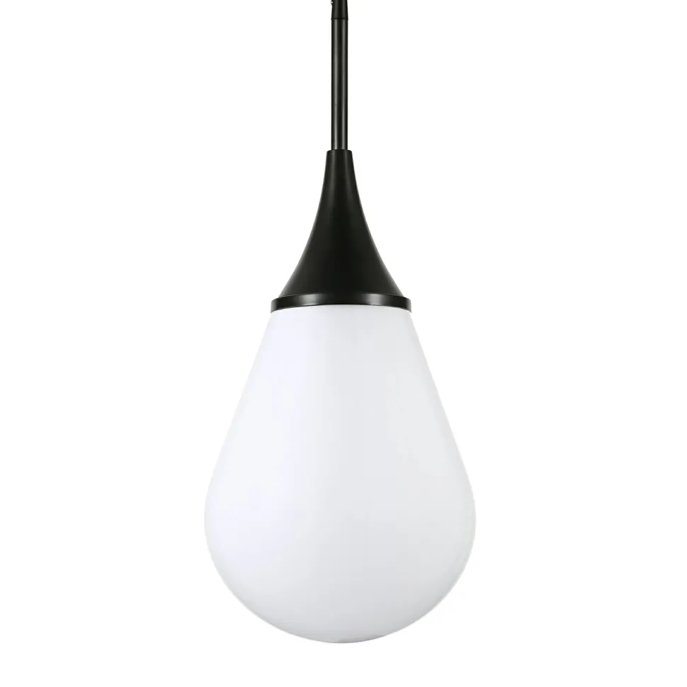 Ambrose 7.63" Wide Pendant with Glass Shade in Blackened Bronze/White Milk