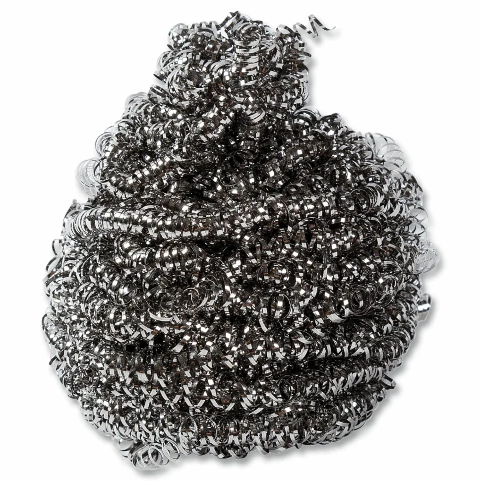 AmerCareRoyal Stainless Steel Sponge, Polybagged, 1.50 oz, Gray, 12/Pack, 12/Packs/Carton