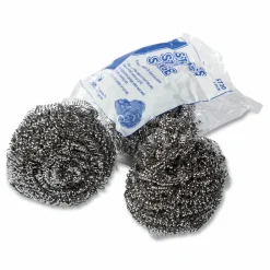 AmerCareRoyal Stainless Steel Sponge, Polybagged, 1.50 oz, Gray, 12/Pack, 12/Packs/Carton