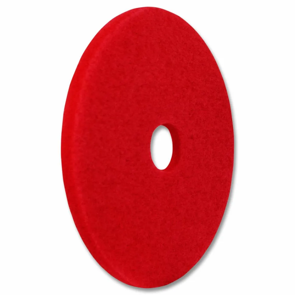 Americo Buffing Pad, 12" Diameter, Red, 5/Carton