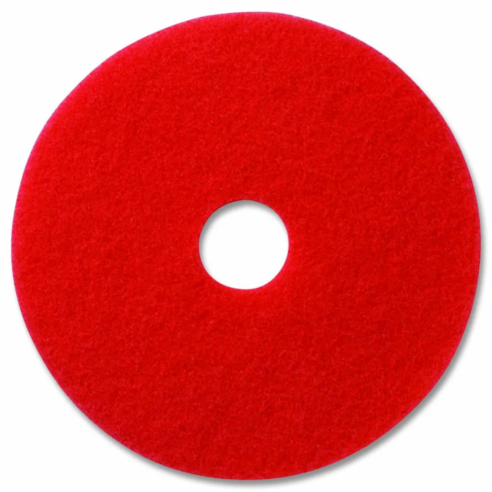 Americo Buffing Pads, 20" Diameter, Red, 5/Carton