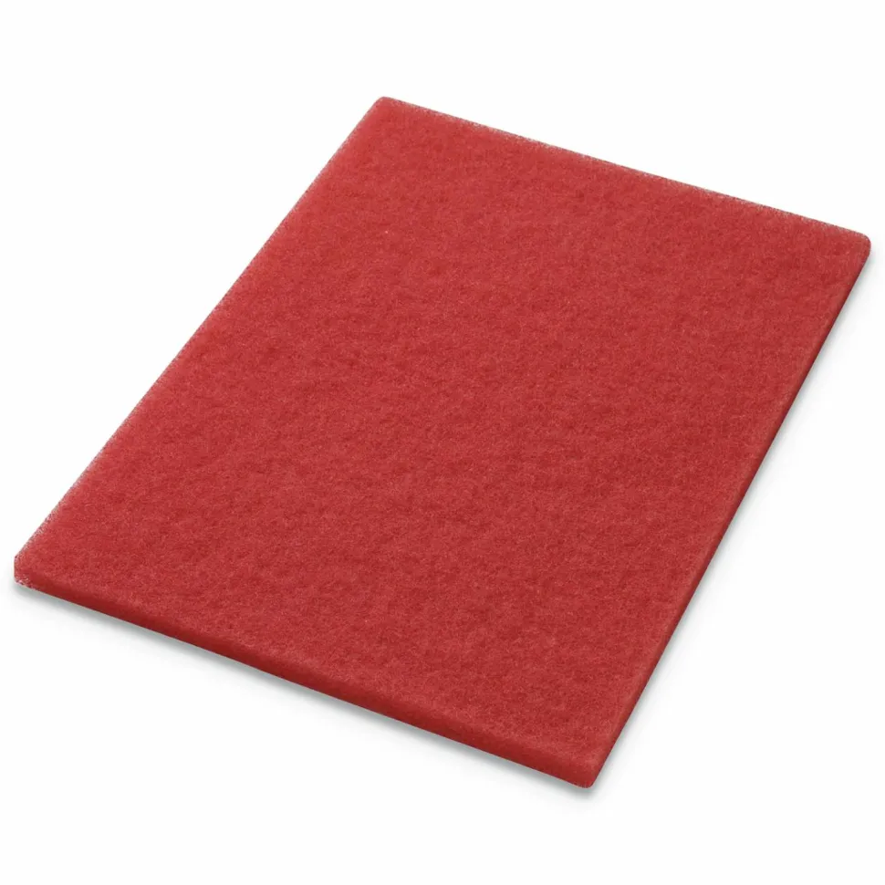 Americo Buffing Pads, 14 x 20, Red, 5/Carton