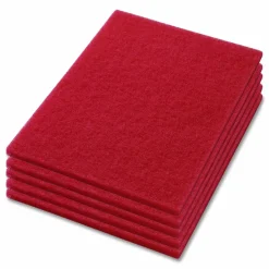 Americo Buffing Pads, 14 x 20, Red, 5/Carton