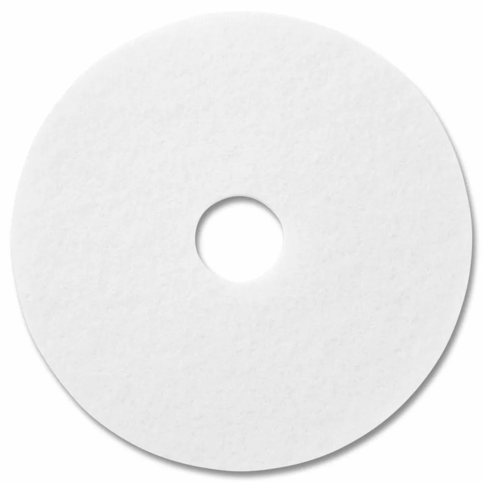 Americo Polishing Pad, 13" Diameter, White, 5/Carton