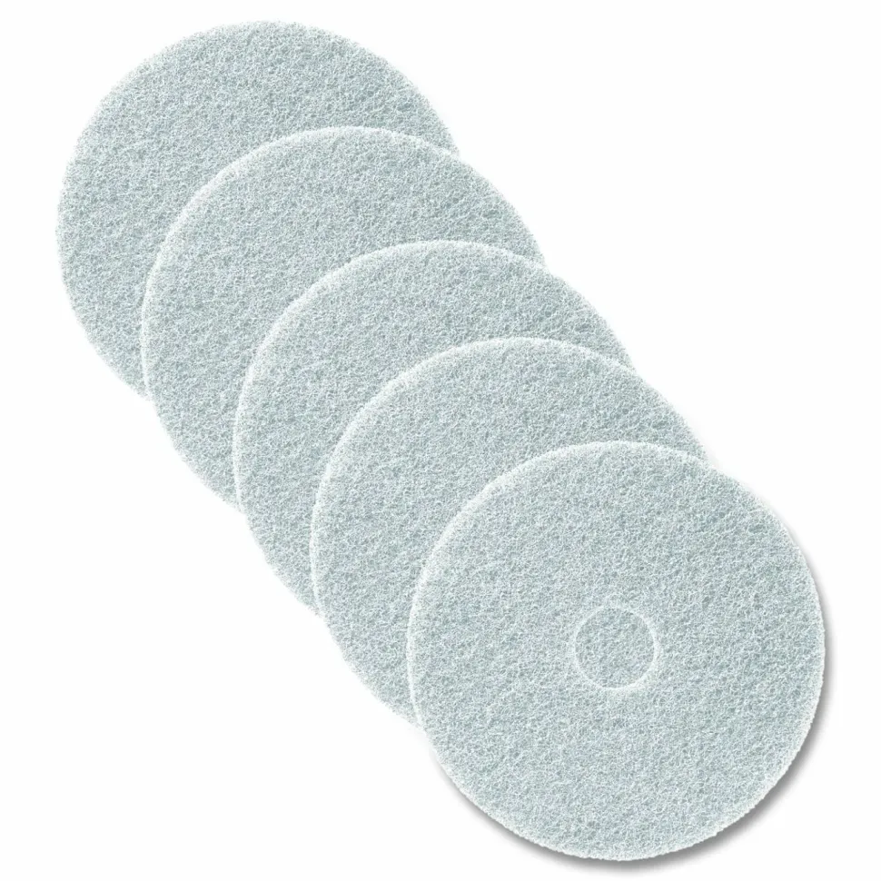 Americo Polishing Pad, 13" Diameter, White, 5/Carton