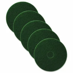 Americo Scrubbing Pads, 17" Diameter, Green, 5/Carton