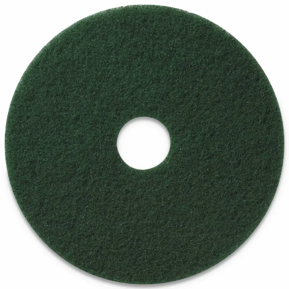 Americo Scrubbing Pads, 20" Diameter, Green, 5/Carton
