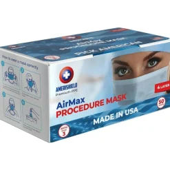 Amerishield AirMax Level 3 Surgical Masks, One Size, Blue, Box Of 50 Masks
