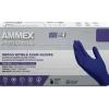 Ammex Professional Indigo Disposable Powder-Free Nitrile Exam Gloves, Small, Box Of 100 Gloves