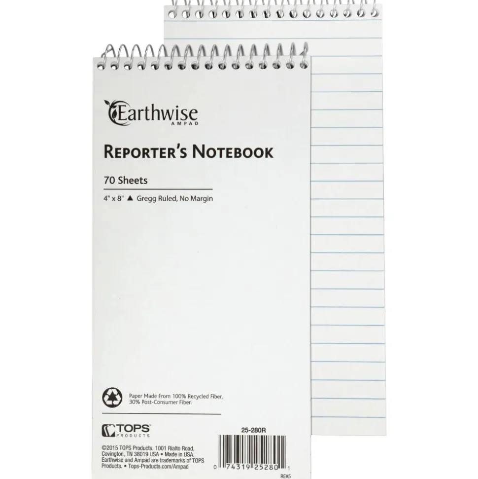 Ampad Earthwise Reporter's Notebook, 70 Sheets