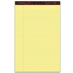 Ampad Gold Fibre Quality Writing Pads, Wide/Legal Rule, (50) Canary Yellow 8.5 x 14 Sheets, Dozen