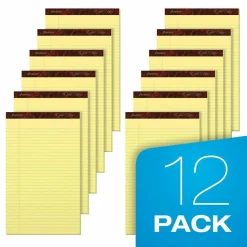 Ampad Gold Fibre Quality Writing Pads, Wide/Legal Rule, (50) Canary Yellow 8.5 x 14 Sheets, Dozen