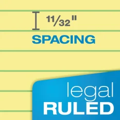 Ampad Gold Fibre Quality Writing Pads, Wide/Legal Rule, (50) Canary Yellow 8.5 x 14 Sheets, Dozen