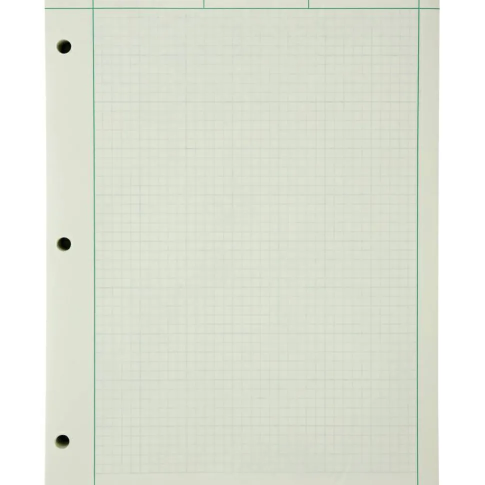 Ampad Green Tint Engineer's Quadrille Pad, 8 1/2" x 11", Quadrille Ruled, 200 Sheets, Green