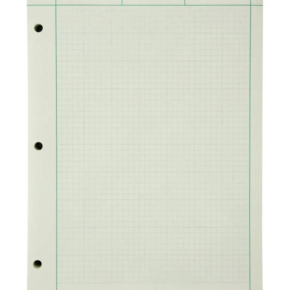 Ampad Green Tint Engineer's Quadrille Pad, 8 1/2" x 11", Quadrille Ruled, 200 Sheets, Green