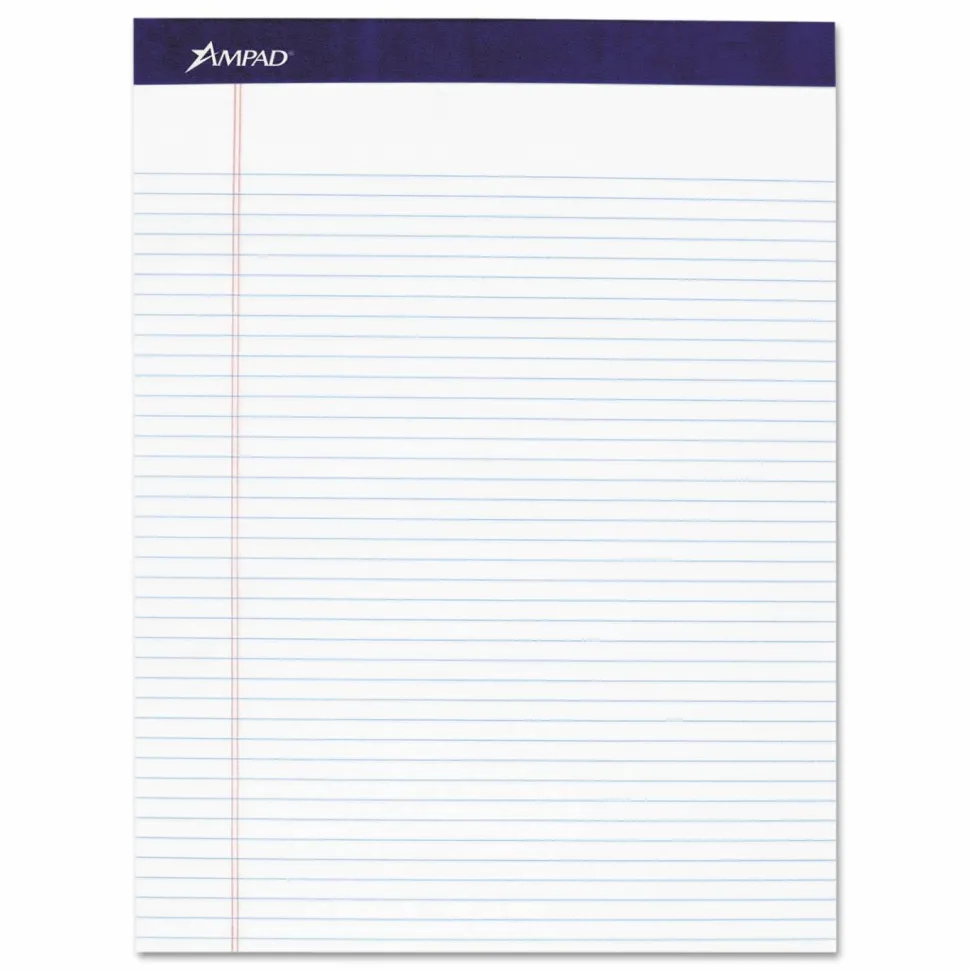 Ampad Legal Ruled Pads, Narrow Rule, (50) White 8.5 x 11 Sheets, 4/Pack