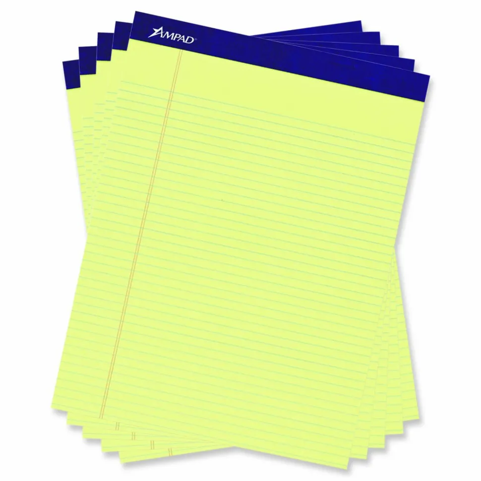 Ampad Legal Ruled Pads, Narrow Rule, (50) Canary Yellow 8.5 x 11 Sheets, 4/Pack