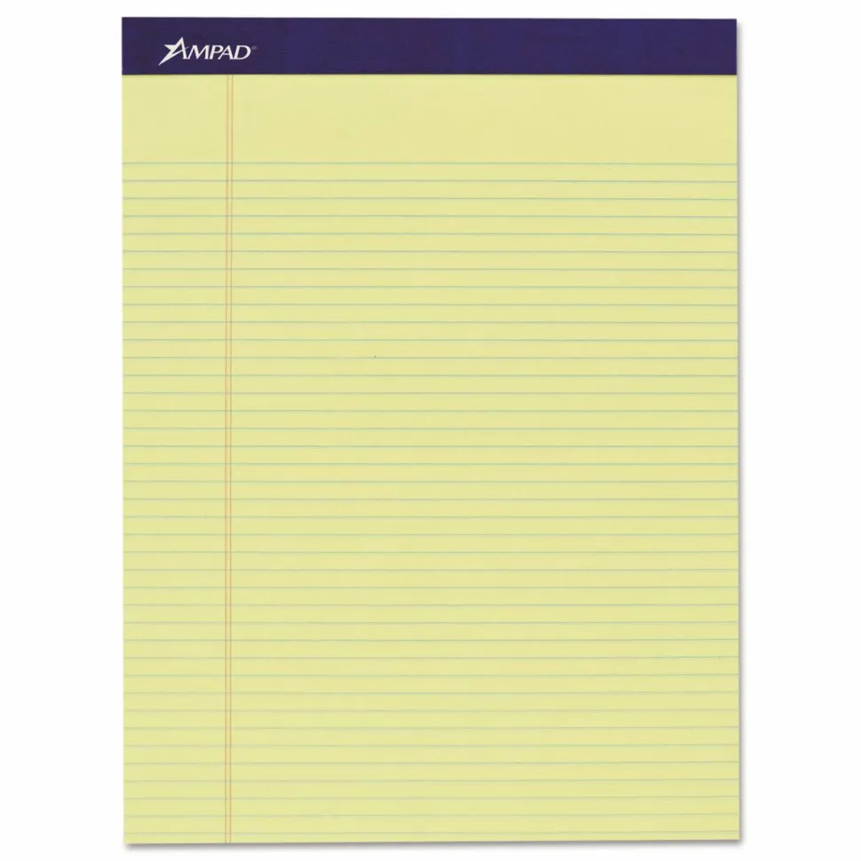 Ampad Legal Ruled Pads, Narrow Rule, (50) Canary Yellow 8.5 x 11 Sheets, 4/Pack