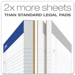 Ampad Perforated 3 Hole Punched Ruled Double Sheet Pad, Letter Size, 100 Sheets, White
