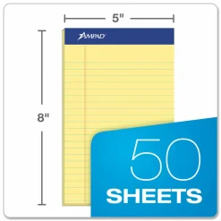 Ampad Perforated Ruled Pads - 50 Sheets - Stapled - 0.28