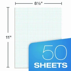 Ampad Quadrilled-Ruled Specialty Pad, 8 1/2" x 11", Quadrille Ruled, 50 Sheets, White