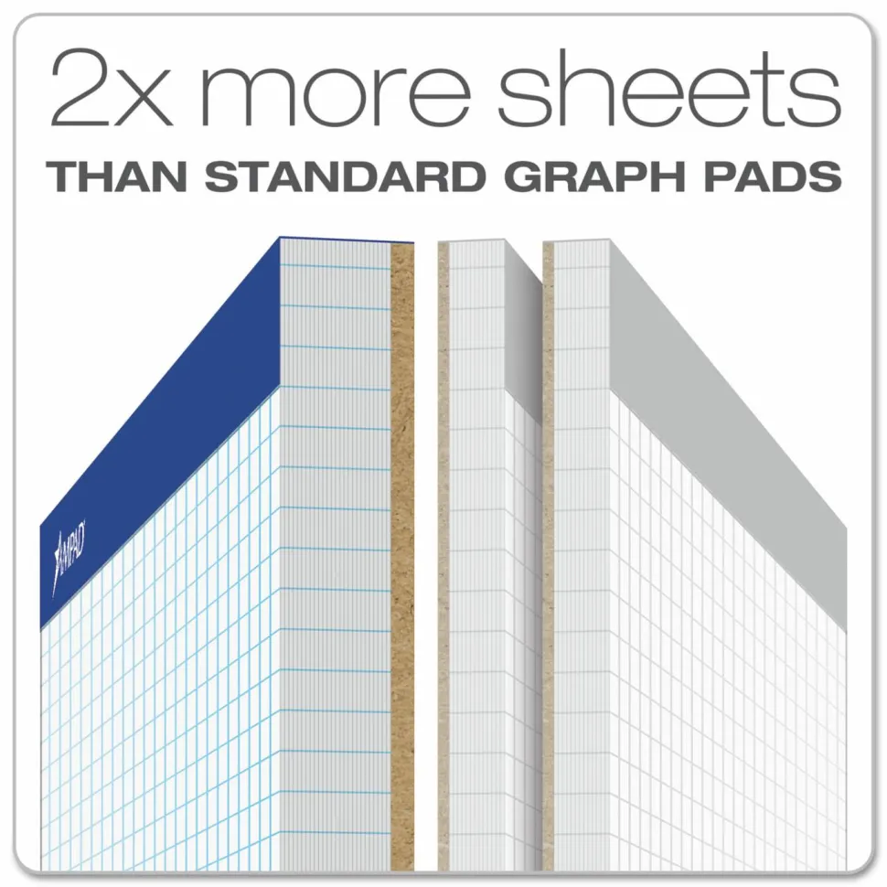 Ampad Quad-Ruled Double Sheet Writing Pad, Letter Size, 100 Sheets