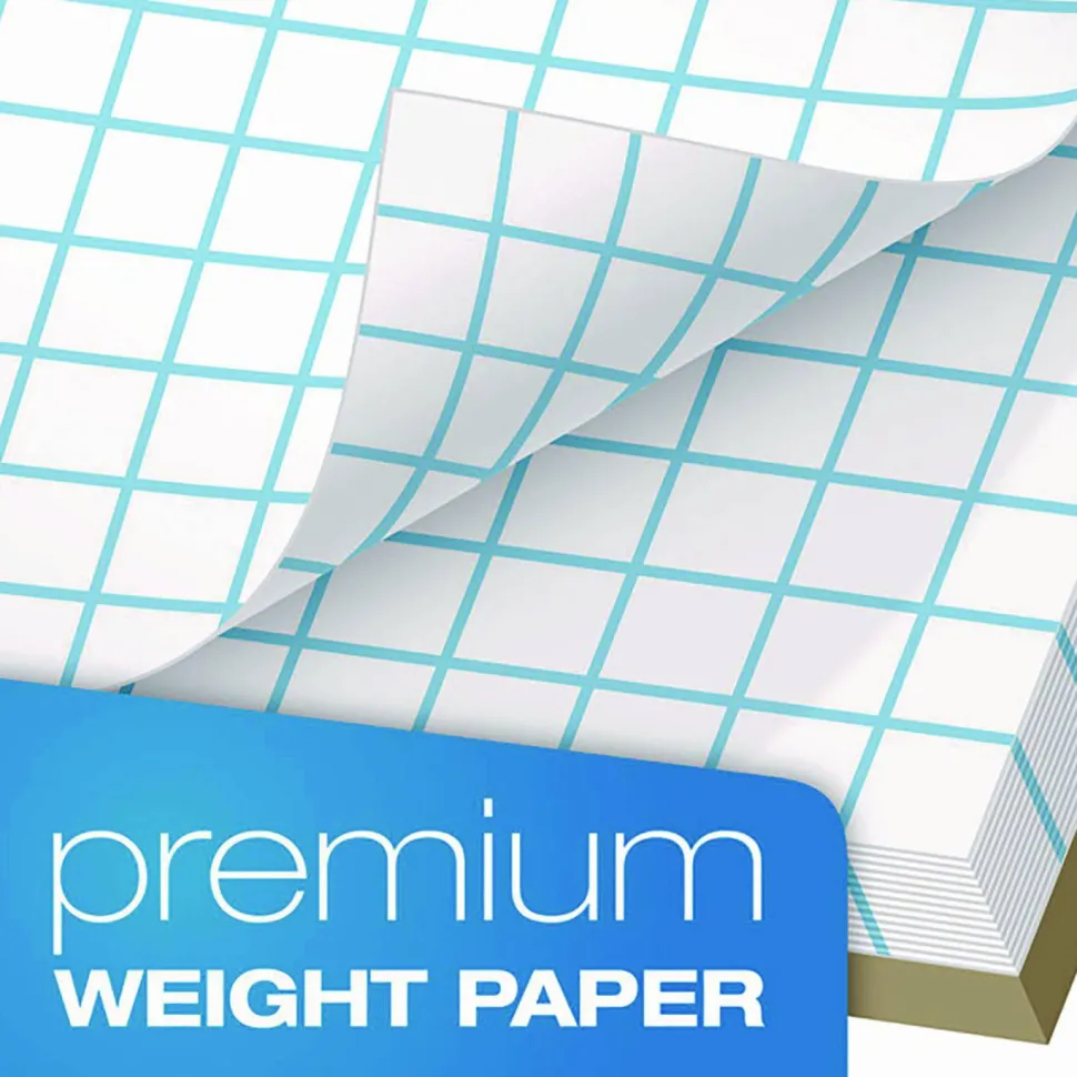 Ampad 2-Sided Pads, 8 1/2" x 11", Quadrille Ruled, 50 Sheets, White
