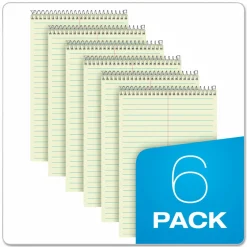 Ampad Steno Pads, Green Cover, Gregg Rule, (80) Green-Tint 6 x 9 Sheets, 6/Pack